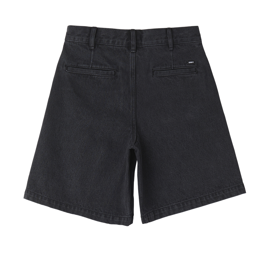 PANTALON CORTO ELI PLEATED FADED BLACK | Mechanic