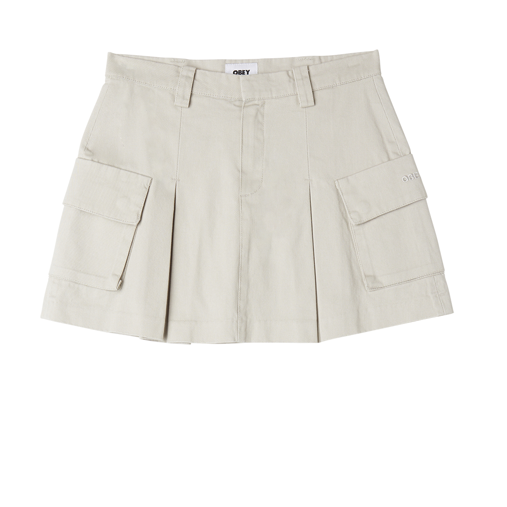 FALDA ANDREA CARGO MINI SKIRT SILVER GREY | Mechanic