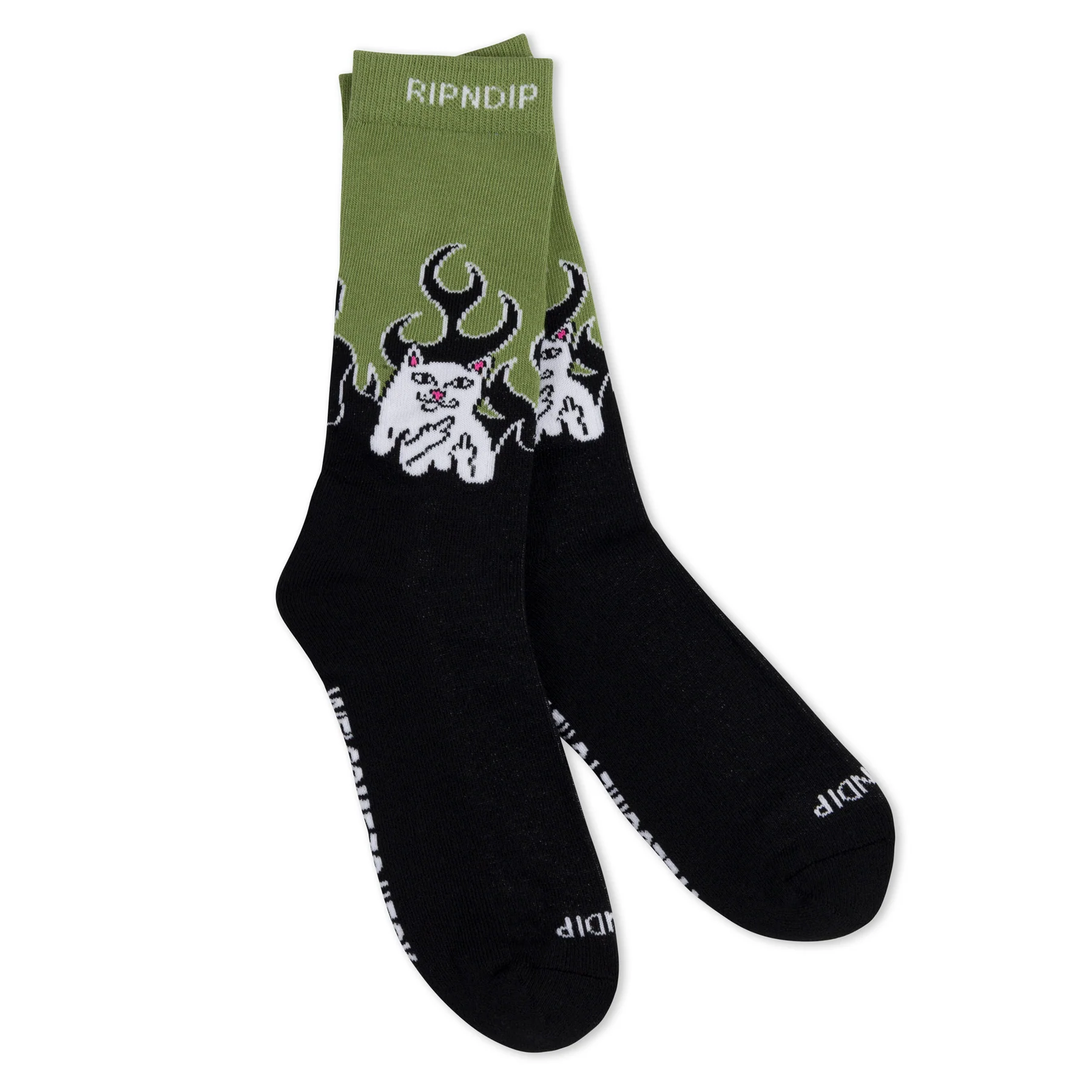 CALCETINES RIPNDIP WELCOME TO HECK SOCKS BLACK/LIGHT FOREST | Mechanic