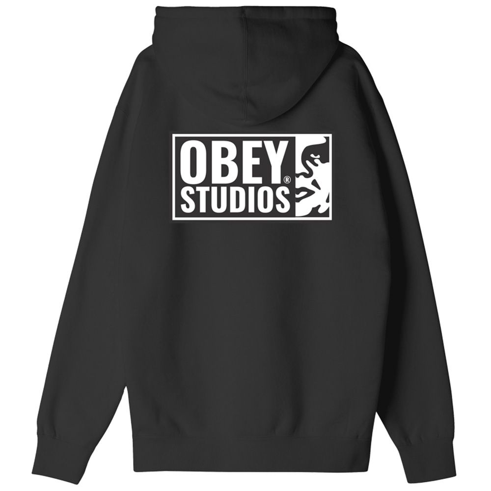 SUDADERA OBEY STUDIOS ICON BLACK | Mechanic