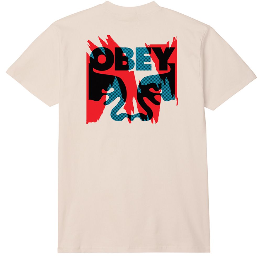 CAMISETA OBEY TORN POSTERS ICON CREAM | Mechanic