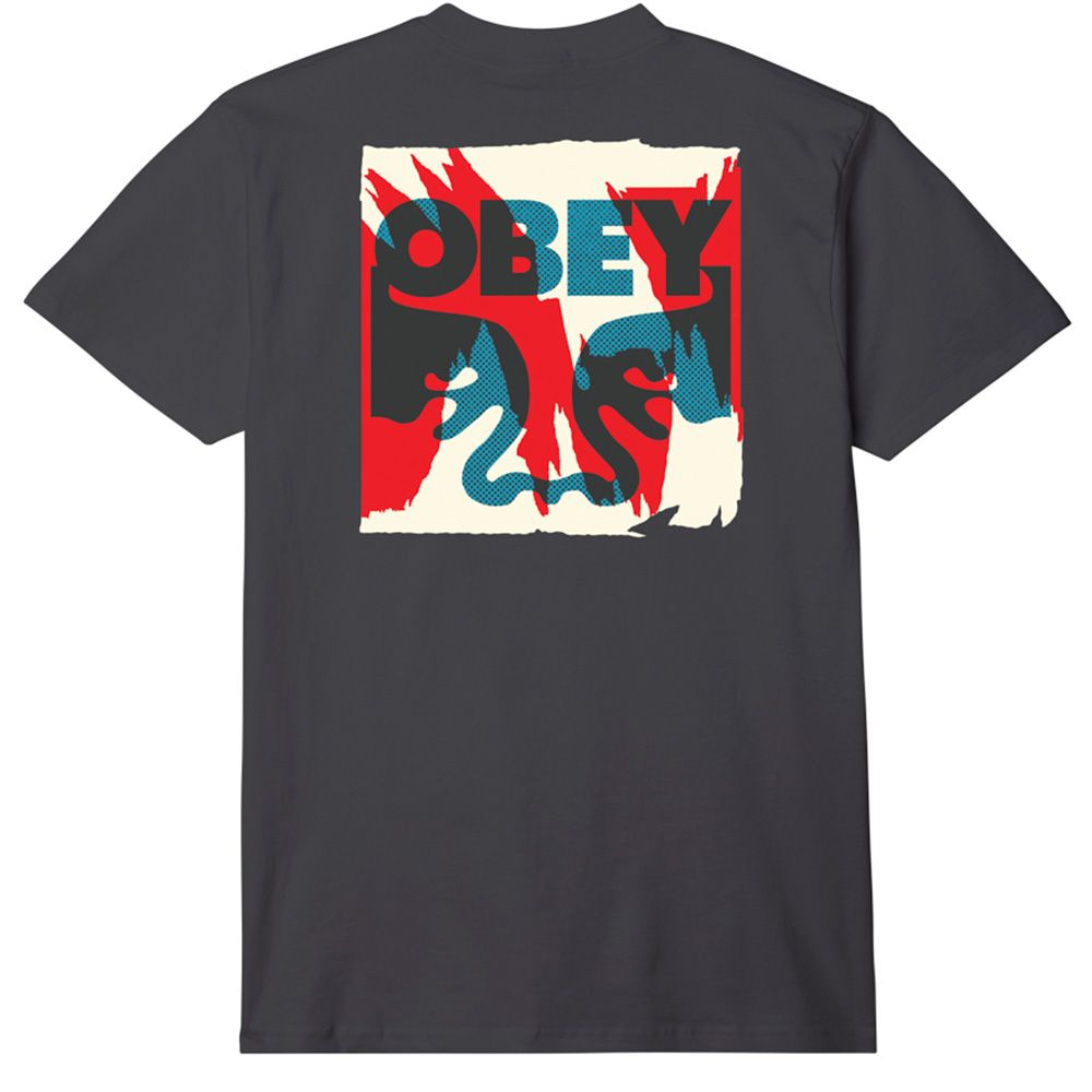 CAMISETA OBEY TORN POSTERS ICON BLACK | Mechanic