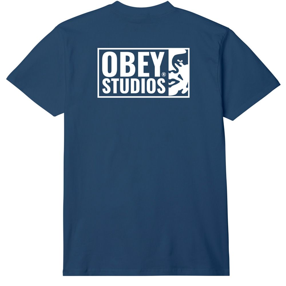 CAMISETA OBEY STUDIOS ICON HARBOR BLUE | Mechanic