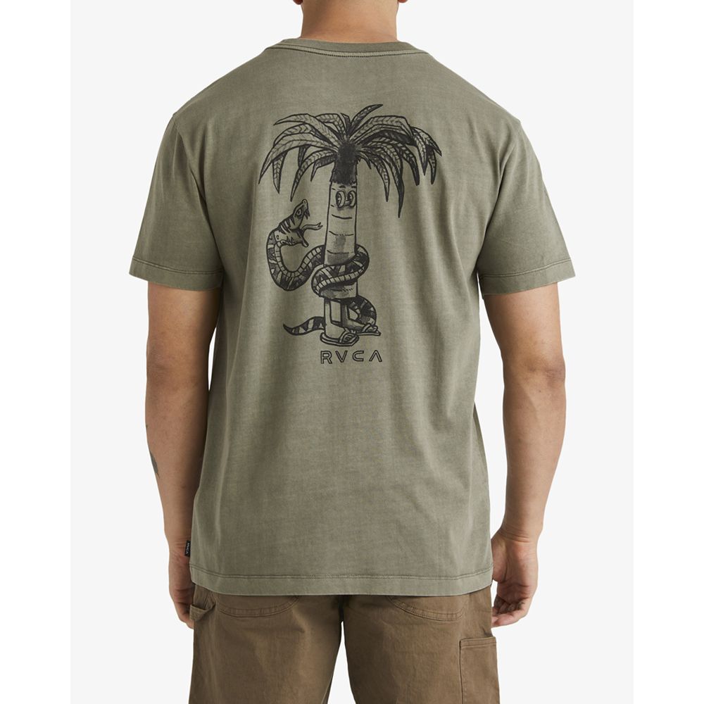 CAMISETA RVCA POMMIER PALMS OLIVE | Mechanic