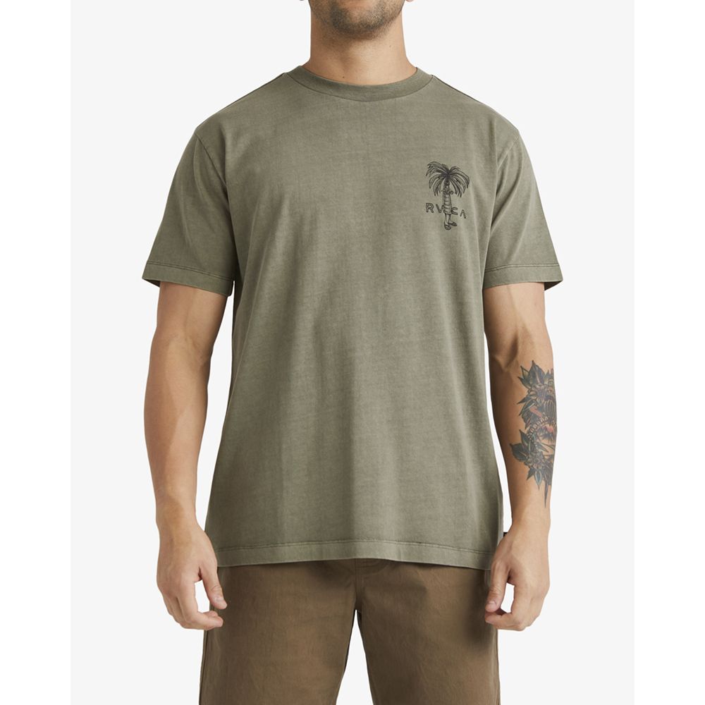 CAMISETA RVCA POMMIER PALMS OLIVE | Mechanic