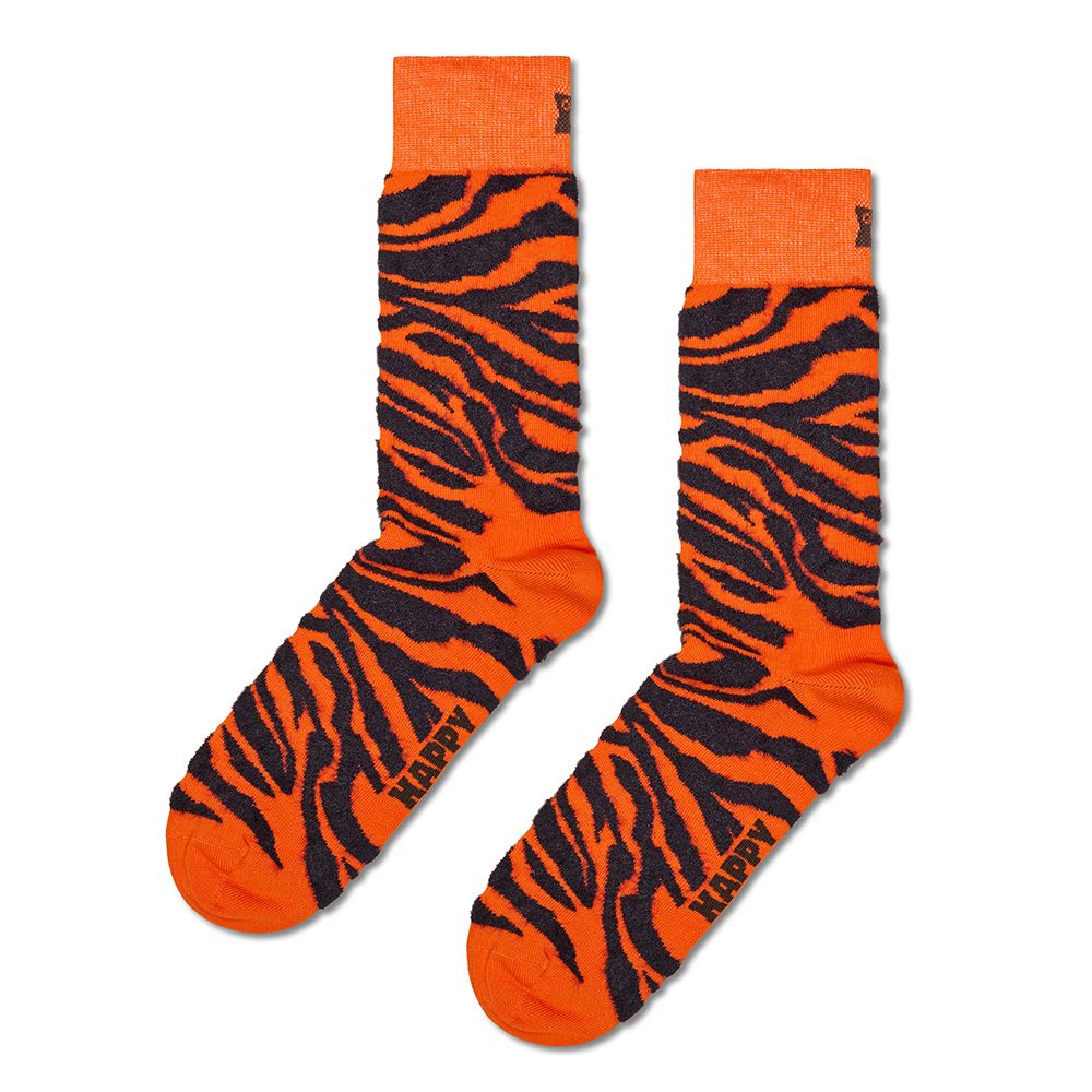 CALCETINES HAPPY SOCKS FLUFFY ZEBRA SOCK ORANGE | Mechanic