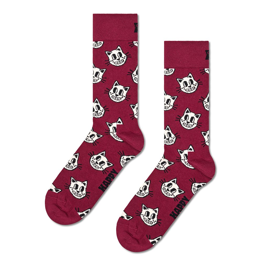 CALCETINES HAPPY SOCKS CAT SOCK DARK RED | Mechanic