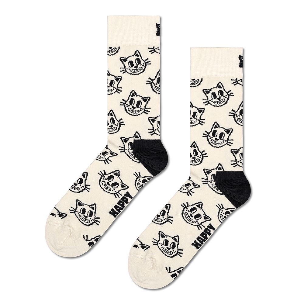 CALCETINES HAPPY SOCKS CAT SOCK WHITE | Mechanic