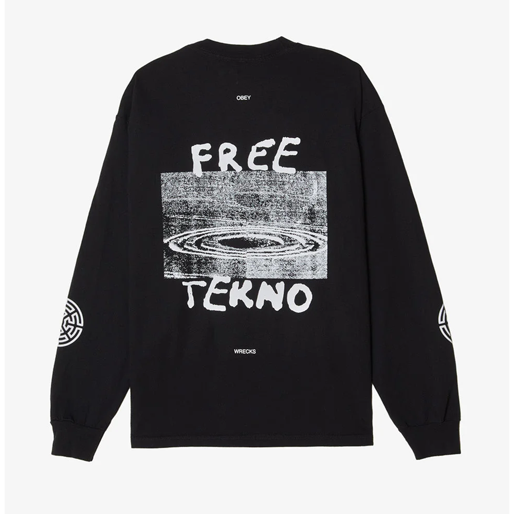 CAMISETA LS OBEY X FREE TECNO BLACK | Mechanic