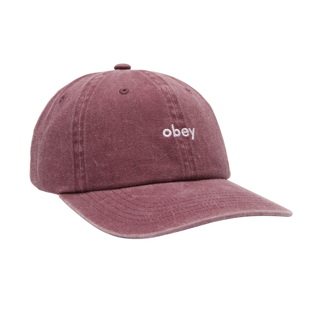 GORRA  OBEY PIGMENT LOWERCASE 6 PANEL STRAP PIGMENT VINO | Mechanic