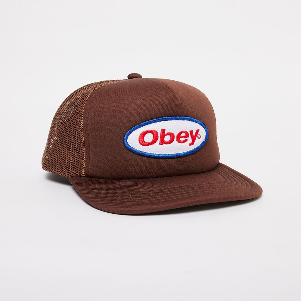 GORRA OBEY CHISEL TRUCKER BROWN | Mechanic