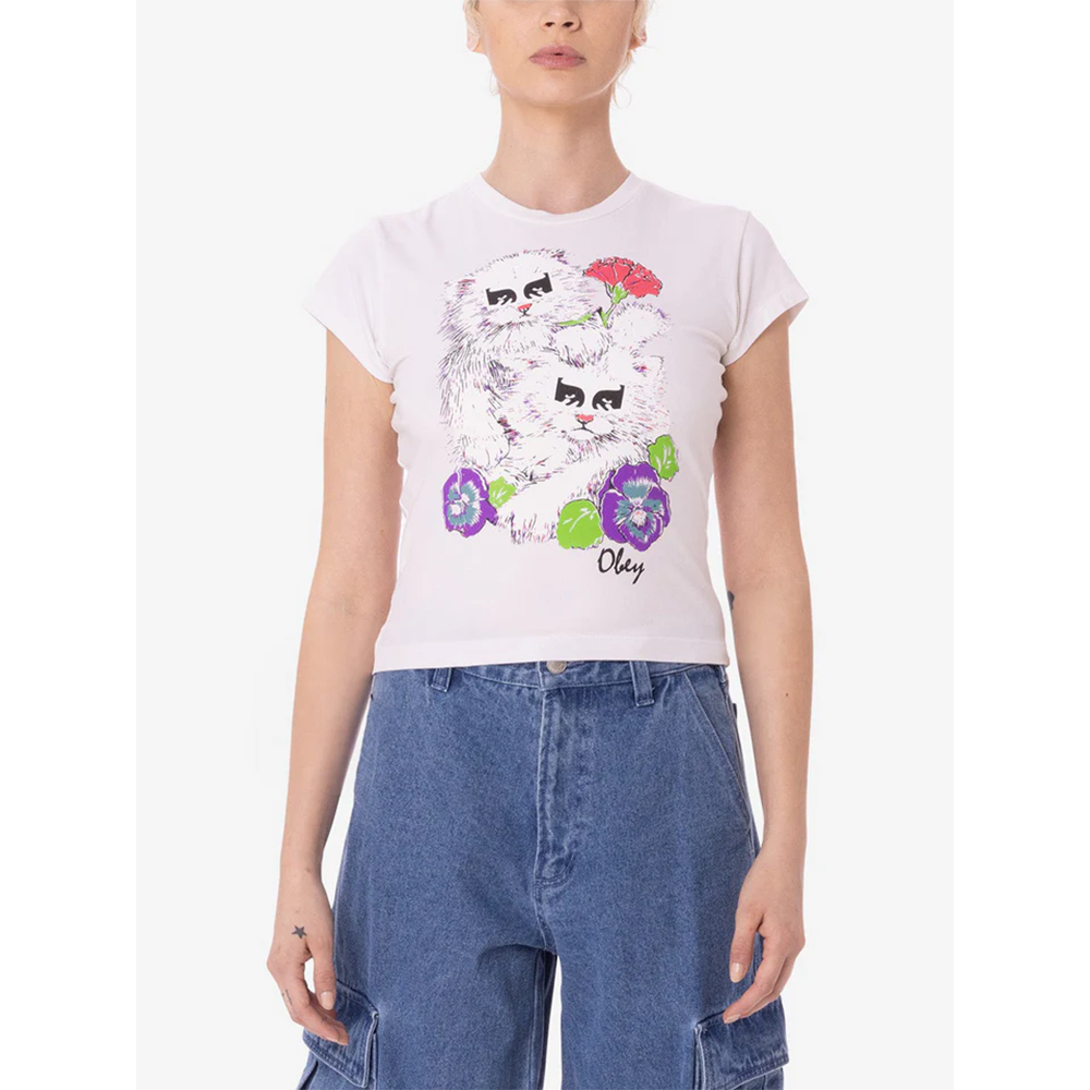 CAMISETA OBEY CARNATION KITTENS WHITE | Mechanic