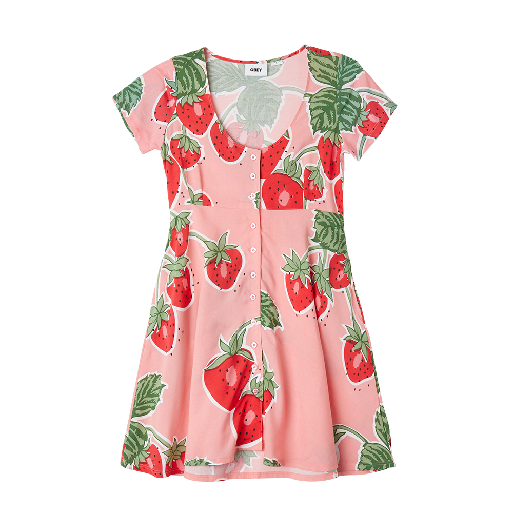 VESTIDO JUMBO BERRIES DRESS FLAMINGO PINK MULTI | Mechanic