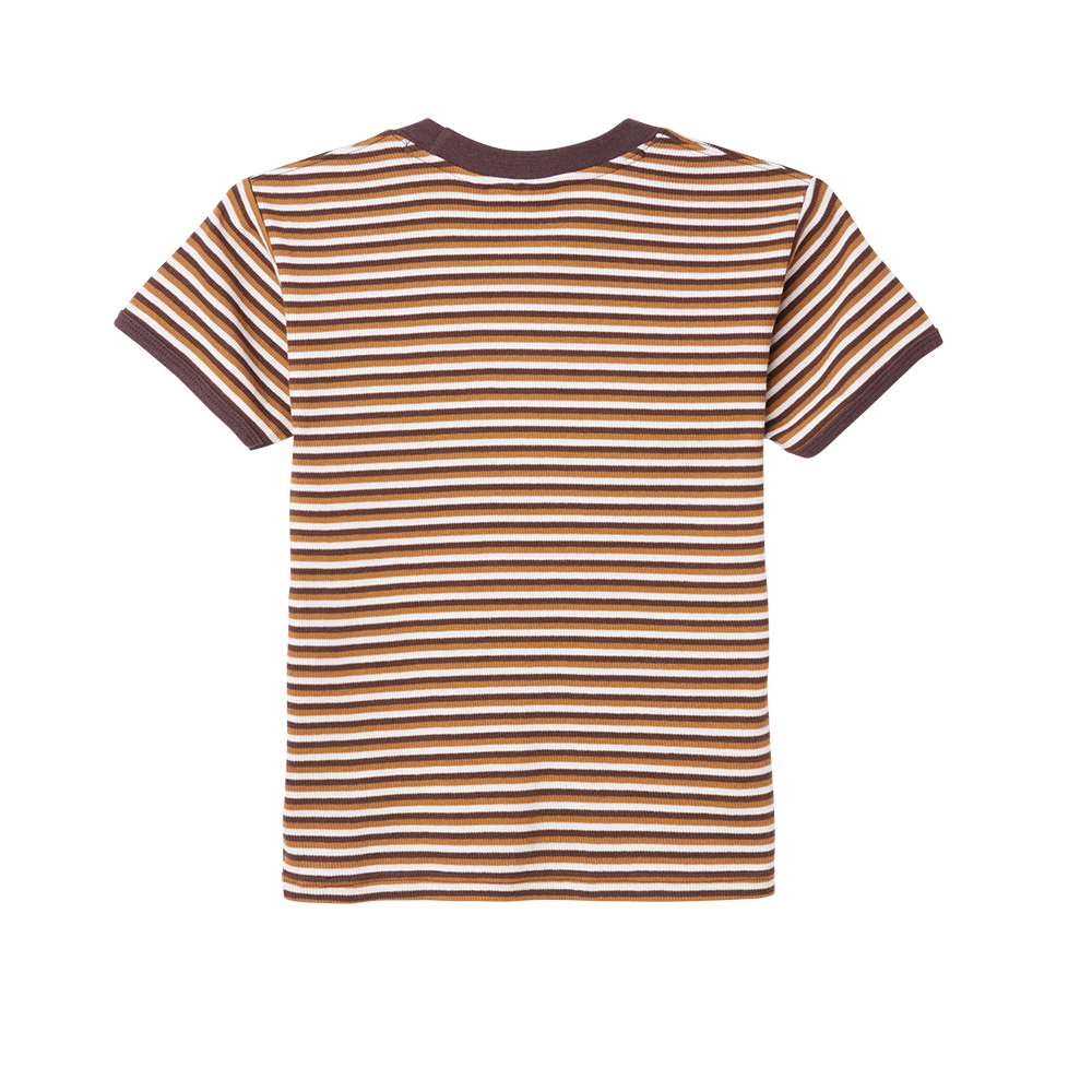 CAMISETA CYPRESS STRIPE BABY RINGER DARK BROWN MULTI | Mechanic