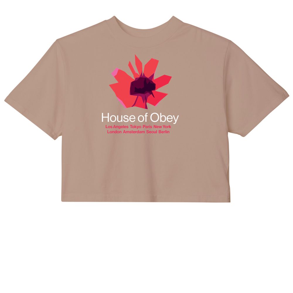 CAMISETA HOUSE OF OBEY FLORAL WARM TAUPE | Mechanic