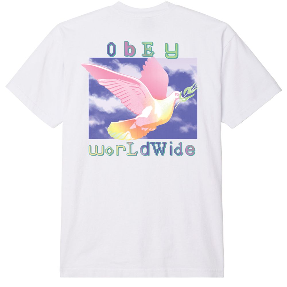 CAMISETA OBEY DOVE OF PEACE WHITE | Mechanic