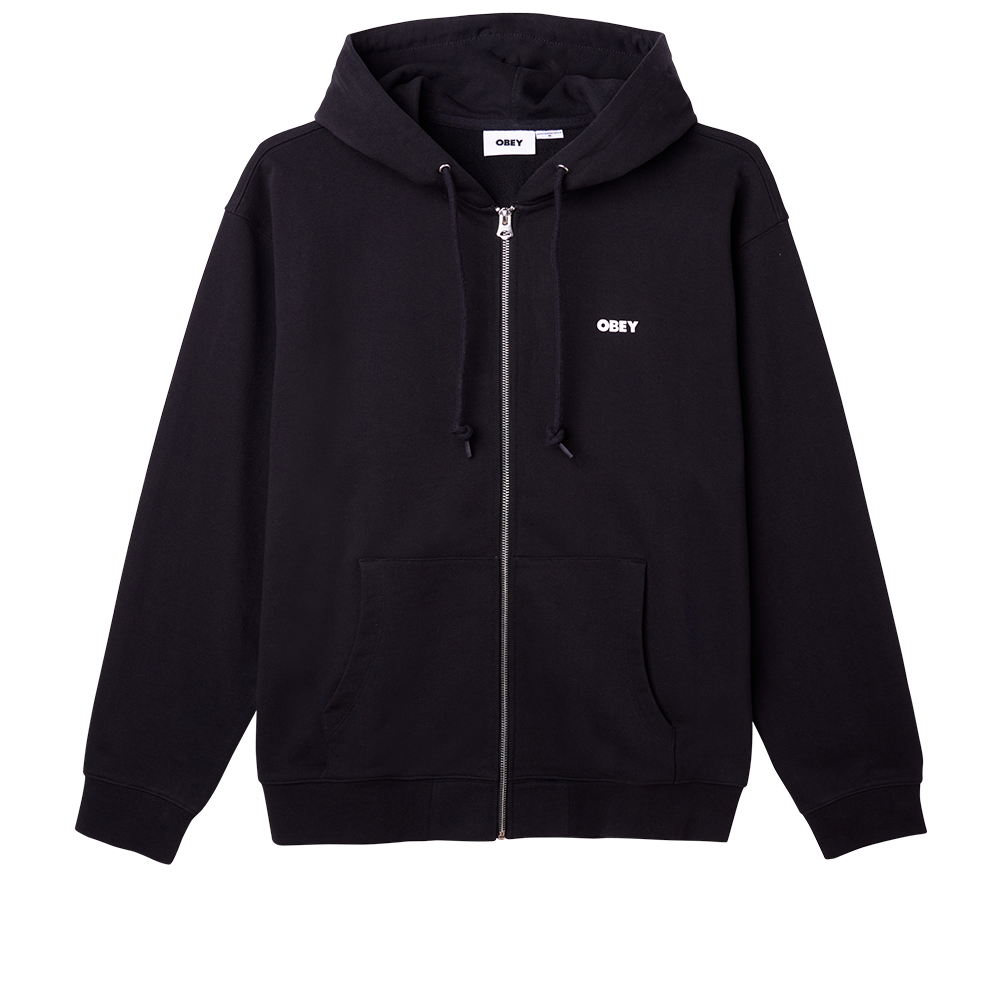 SUDADERA OBEY BOLD ZIP HOOD BLACK | Mechanic