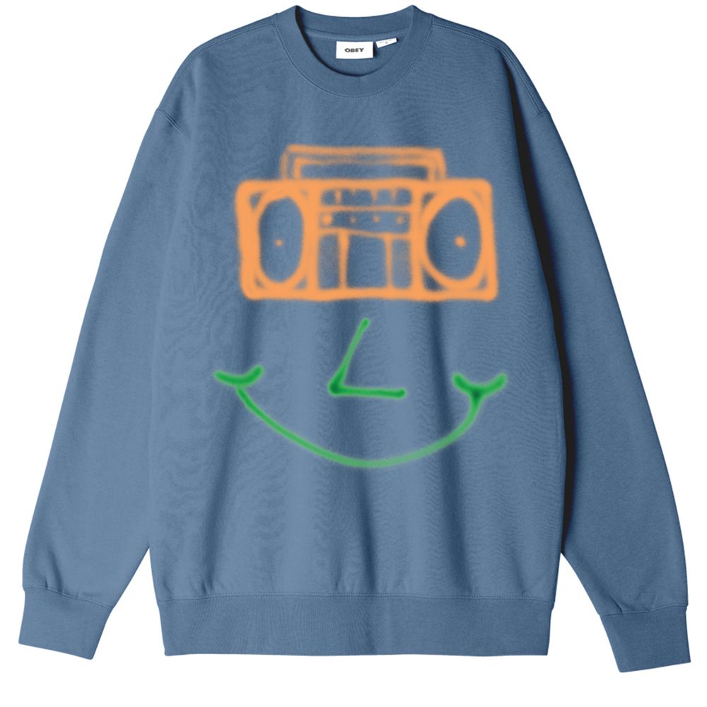 SUDADERA HAPPY BOOMBOX CORNET BLUE | Mechanic