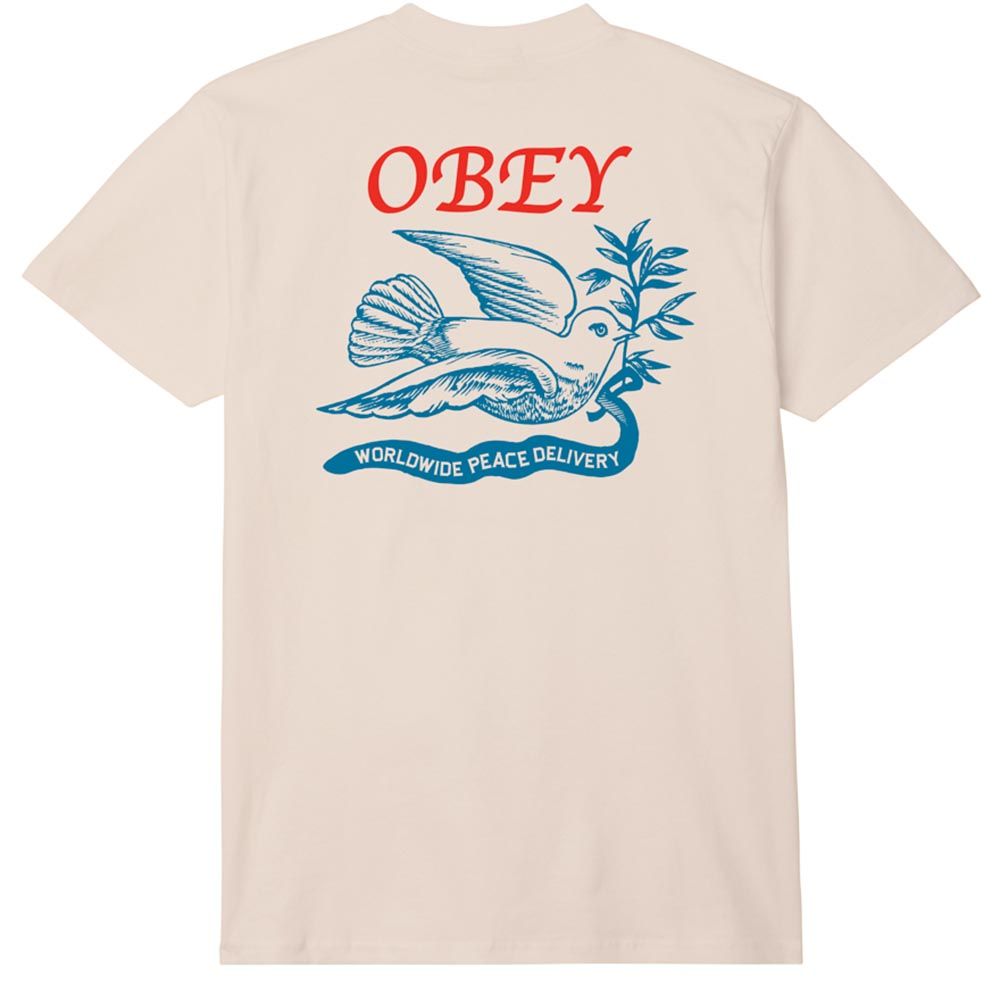 CAMISETA OBEY PEACE DELIVERY DOVE CREAM | Mechanic