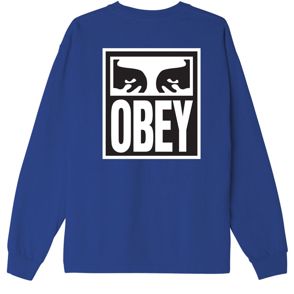 CAMISETA LS OBEY EYES ICON 2 SURF BLUE | Mechanic