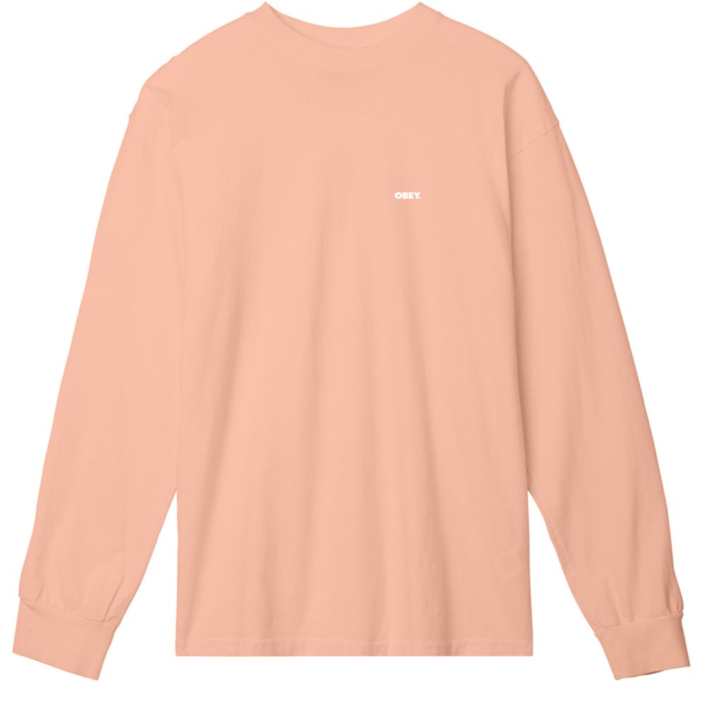 CAMISETA LS OBEY BOLD 3 PEACH PARFAIT | Mechanic