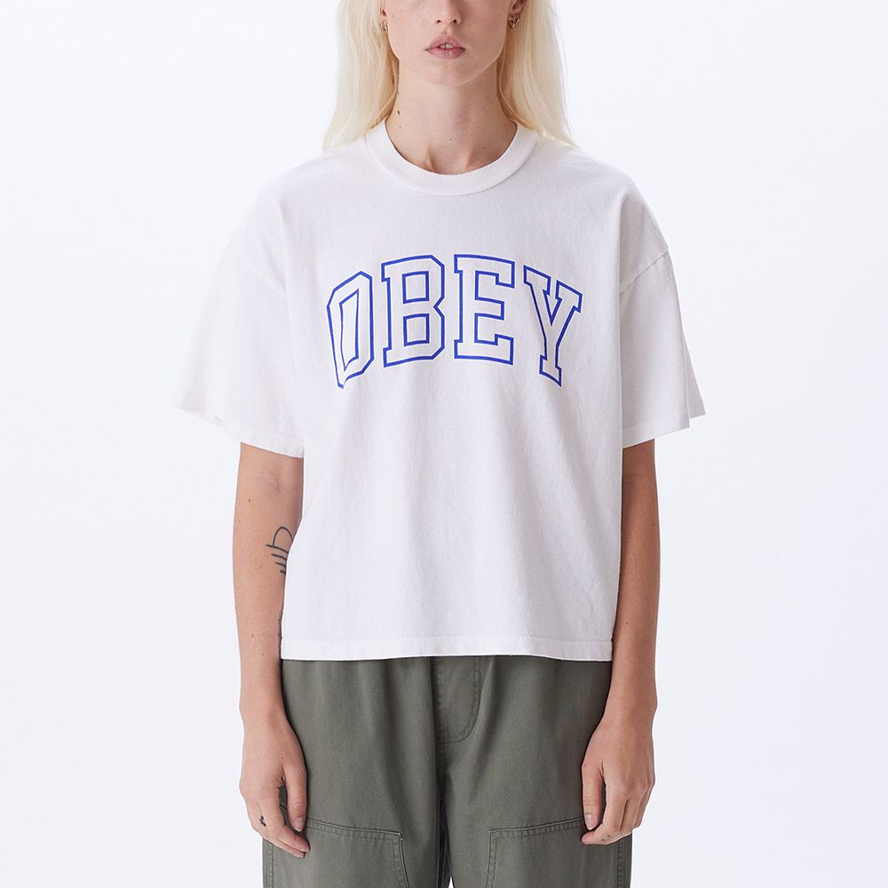 CAMISETA COLLEGIATE OBEY WHITE | Mechanic