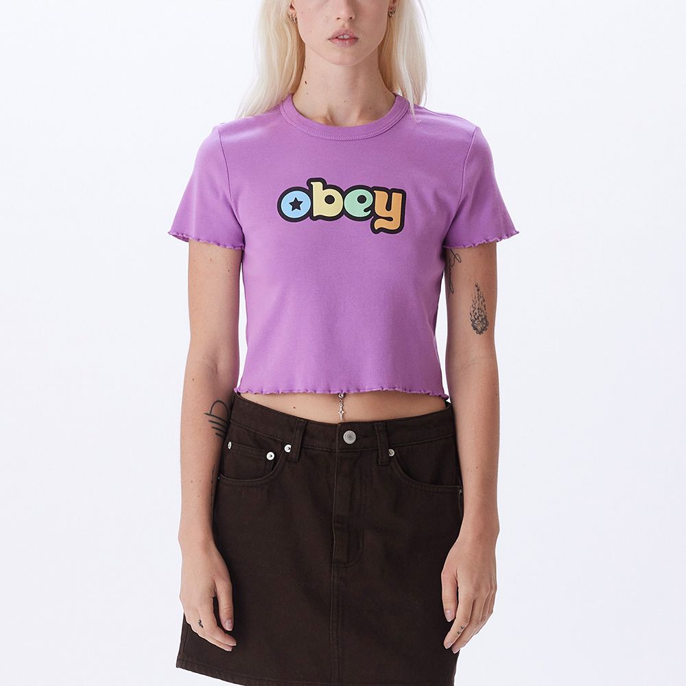 CAMISETA OBEY BUBBLE STAR MULBERRY PURPLE | Mechanic