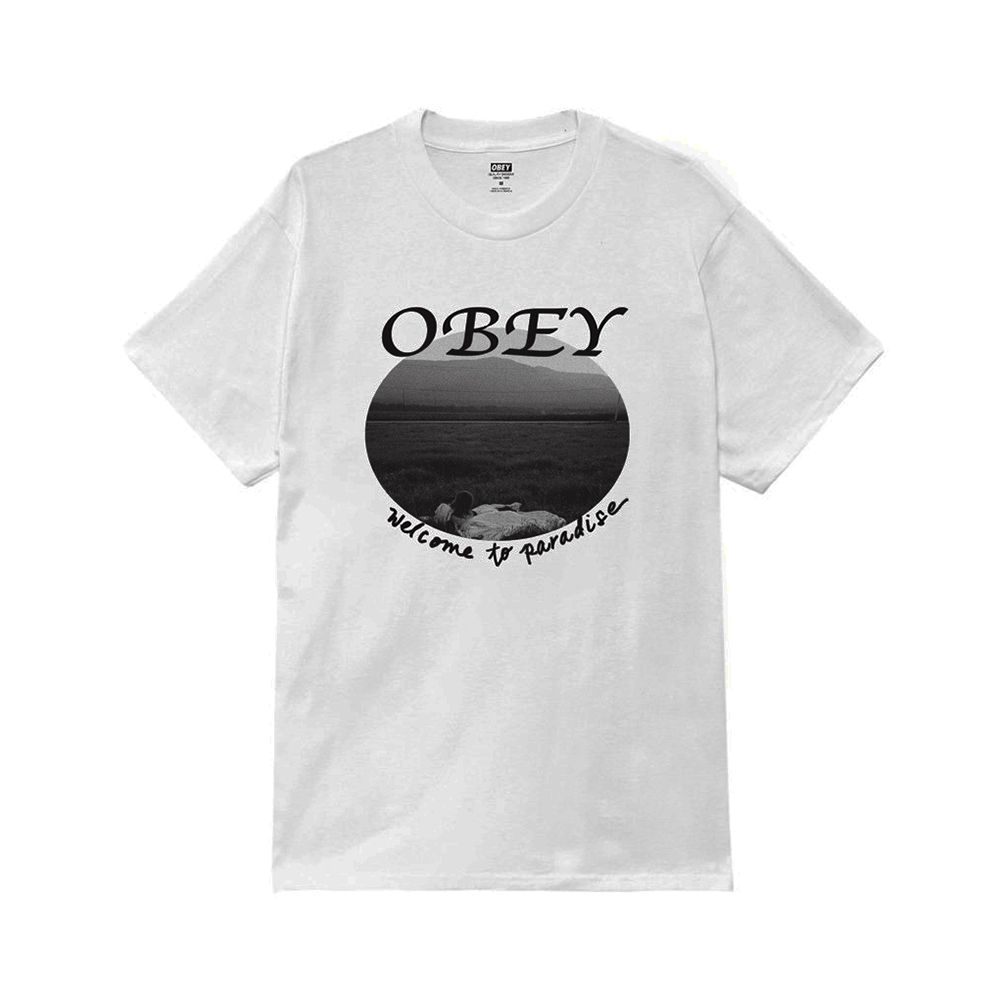 CAMISETA OBEY WELCOME TO PARADISE WHITE | Mechanic