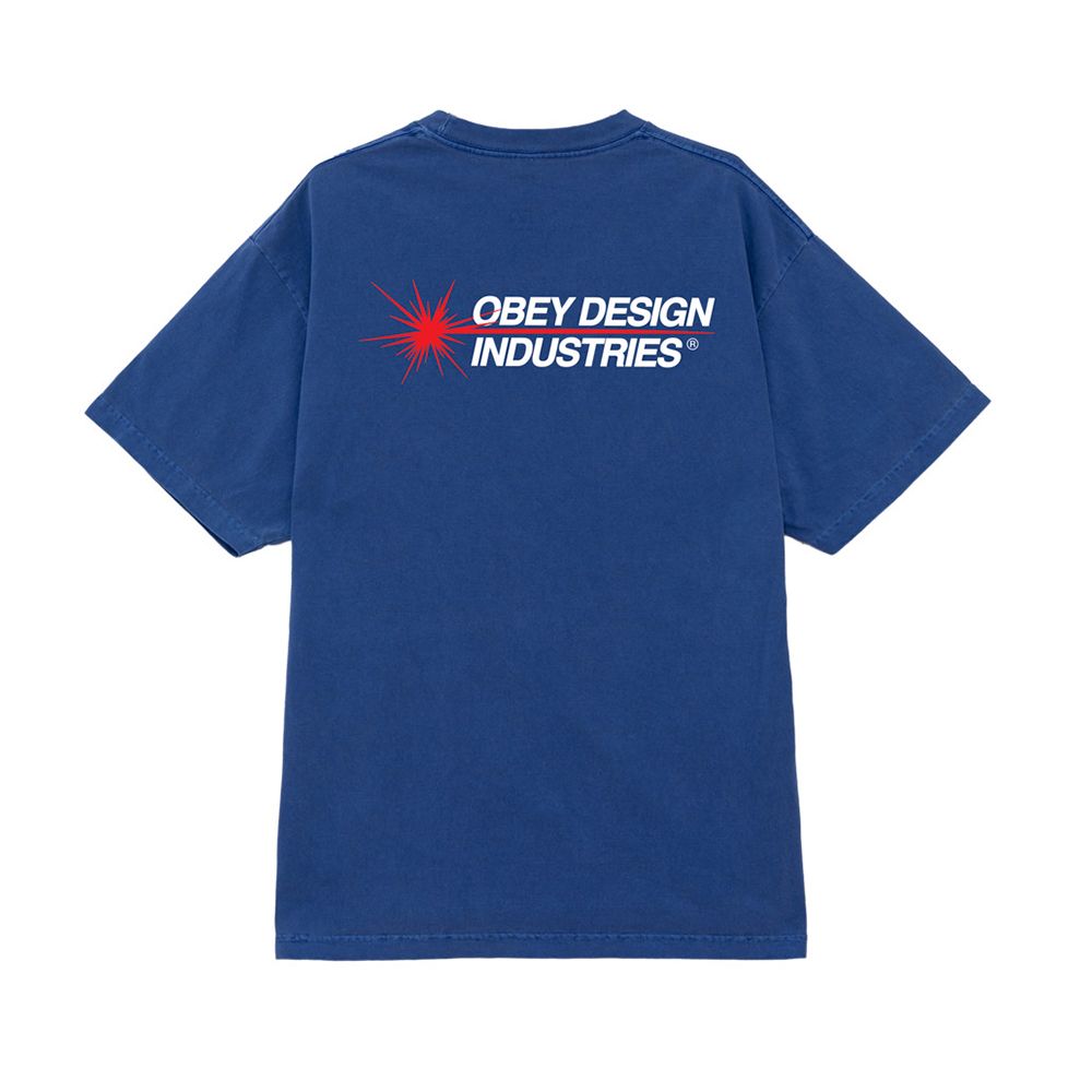 CAMISETA OBEY DESIGN INDUSTRIES PIGMENT ELECTRIC INDIGO | Mechanic