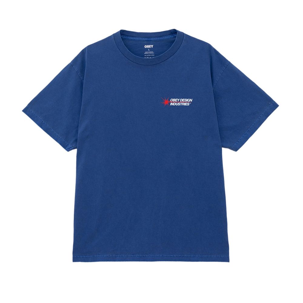 CAMISETA OBEY DESIGN INDUSTRIES PIGMENT ELECTRIC INDIGO | Mechanic