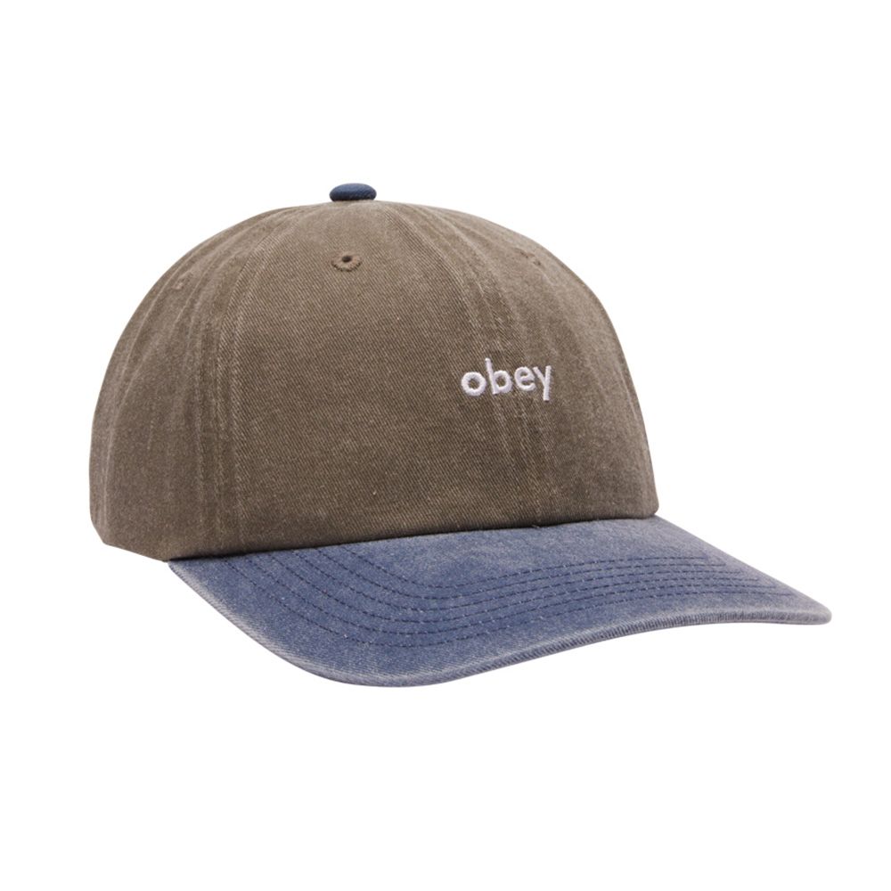 GORRA OBEY PIGMENT 2 TONE LOWERCASE 6 PANEL PIGMENT OLIVE MULTI | Mechanic