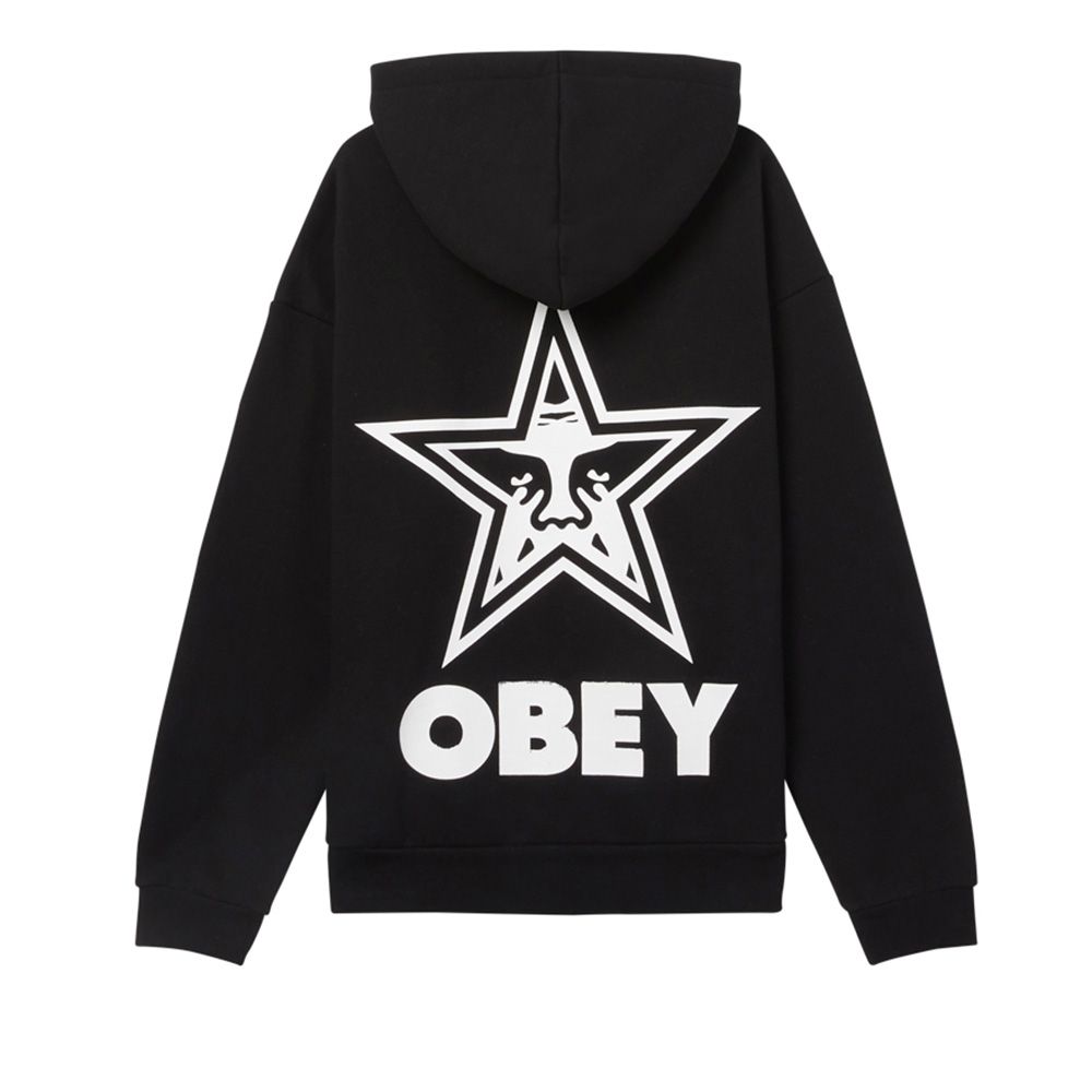 SUDADERA OBEY BOLD STAR EXTRA HEAVY HOOD BLACK | Mechanic