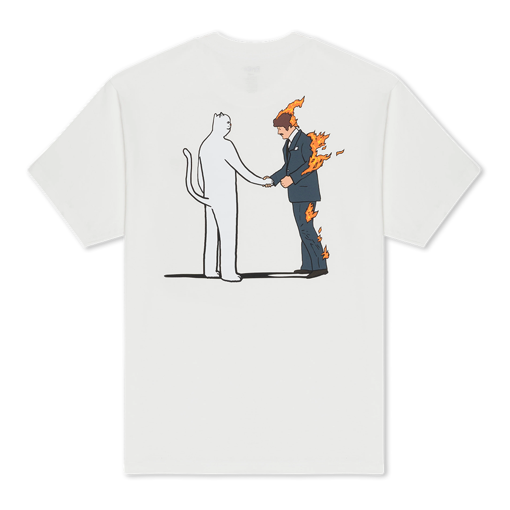 CAMISETA RIPNDIP BURN TEE BONE | Mechanic