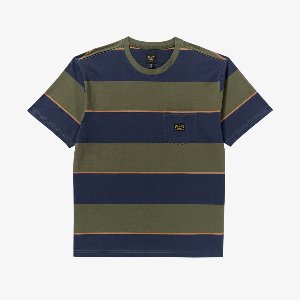 CAMISETA RVCA DAYSHIFT STRIPE MOODY BLUE | Mechanic