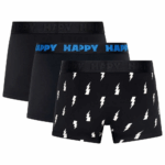 CAJA BOXER HAPPY SOCKS PACK-3 BLACK & WHITE | Mechanic