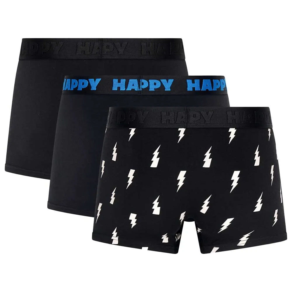 CAJA BOXER HAPPY SOCKS PACK-3 BLACK & WHITE | Mechanic