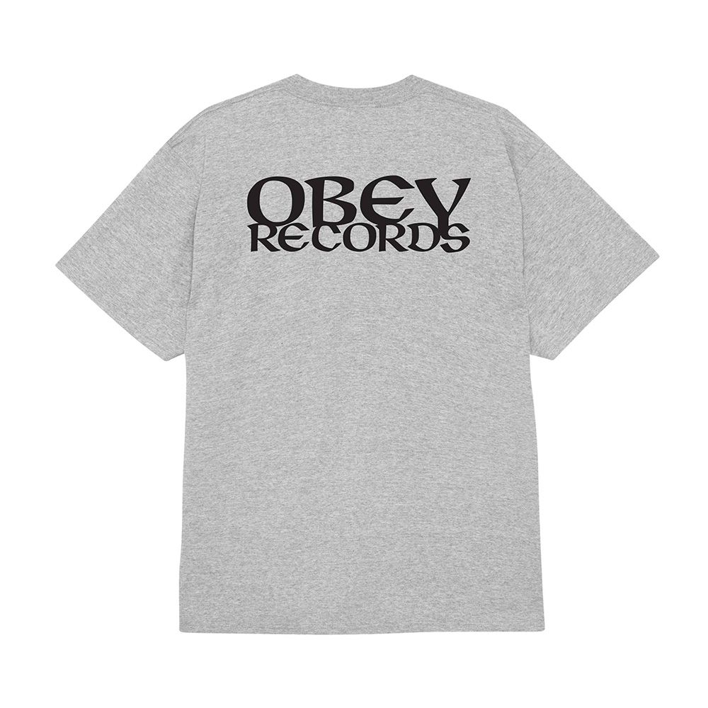 CAMISETA OBEY RECORDS EAR HEATHER GREY | Mechanic