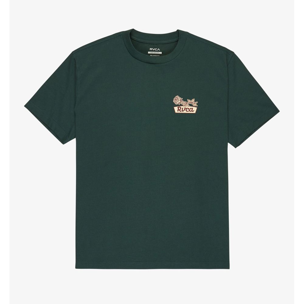 CAMISETA RVCA ROSE SIGN HUNTER GREEN | Mechanic