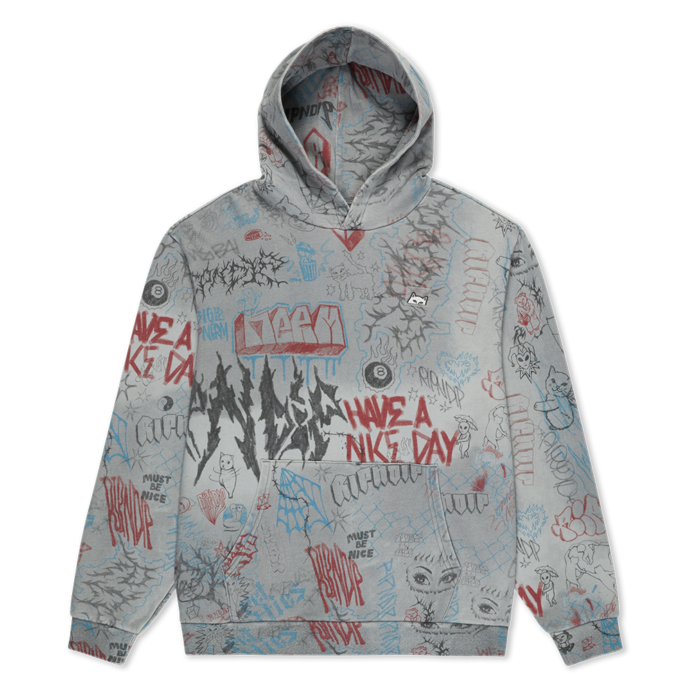 SUDADERA RIPNDIP MARKER HOODIE SAGE GREY VINTAGE | Mechanic