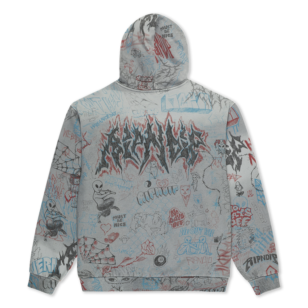 SUDADERA RIPNDIP MARKER HOODIE SAGE GREY VINTAGE | Mechanic