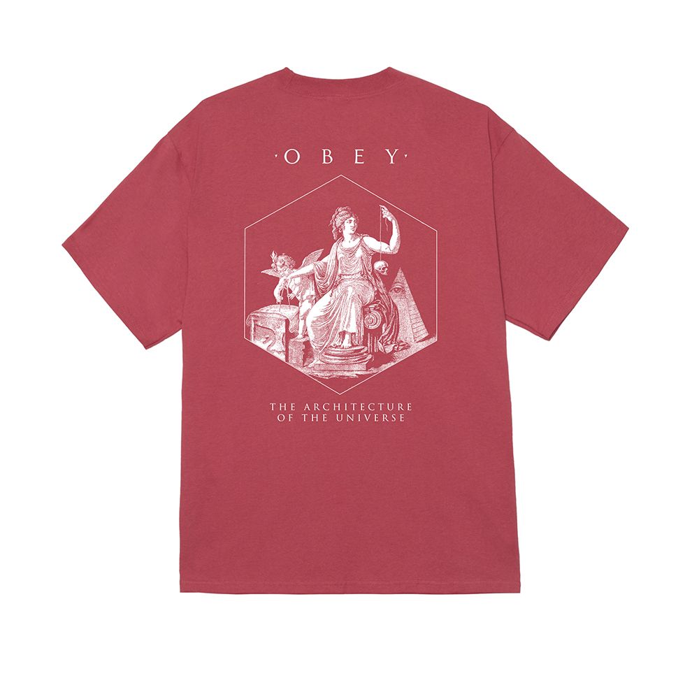 CAMISETA OBEY ARCHITECTURE OF THE UNIVERSE MINERAL RED | Mechanic