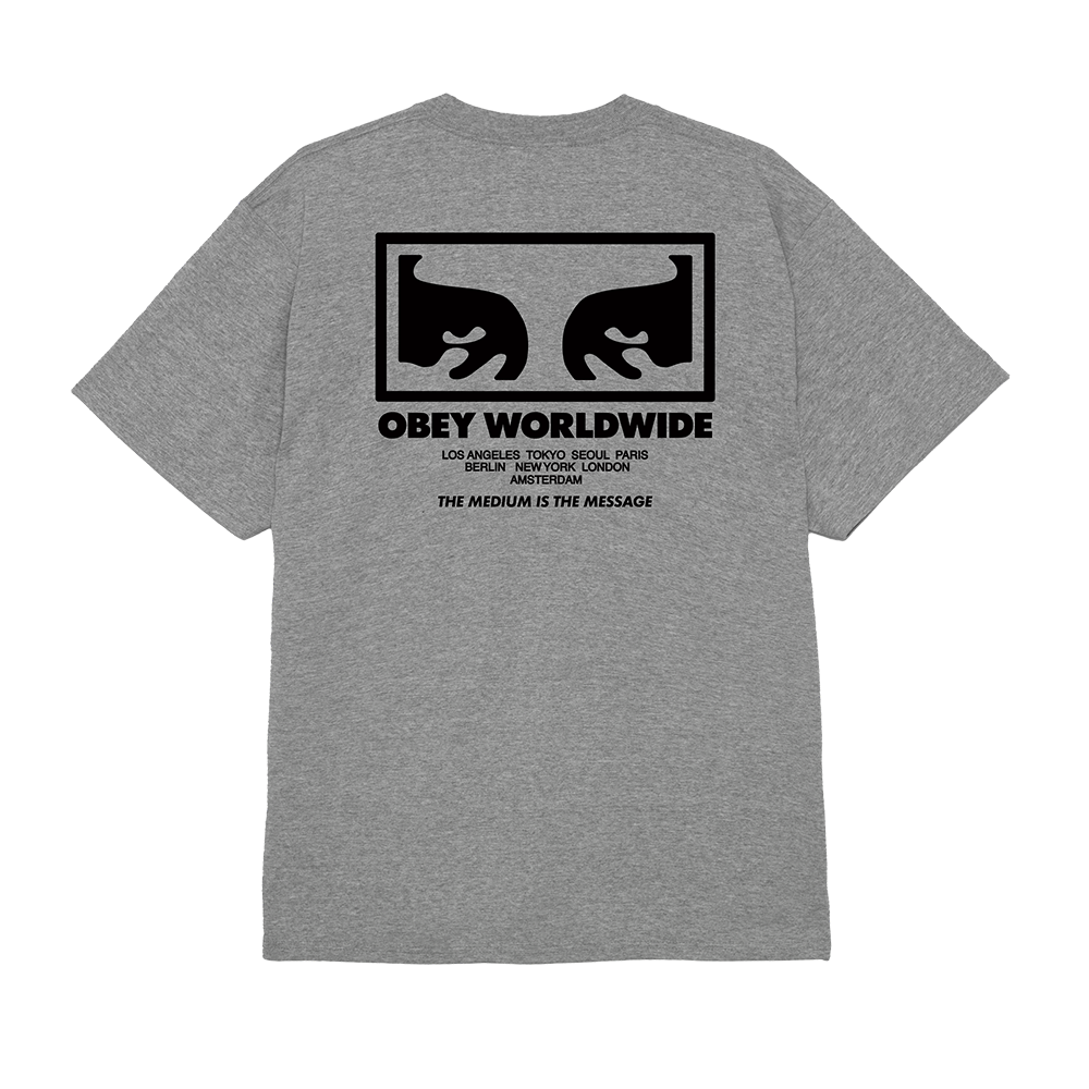 CAMISETA OBEY THE MEDIUM IS THE MESSAGE HEATHER GREY | Mechanic