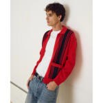 CARDIGAN OBEY MATT ZIP UP SWEATER RED MULTI | Mechanic