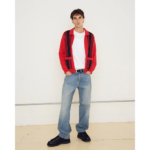 CARDIGAN OBEY MATT ZIP UP SWEATER RED MULTI | Mechanic