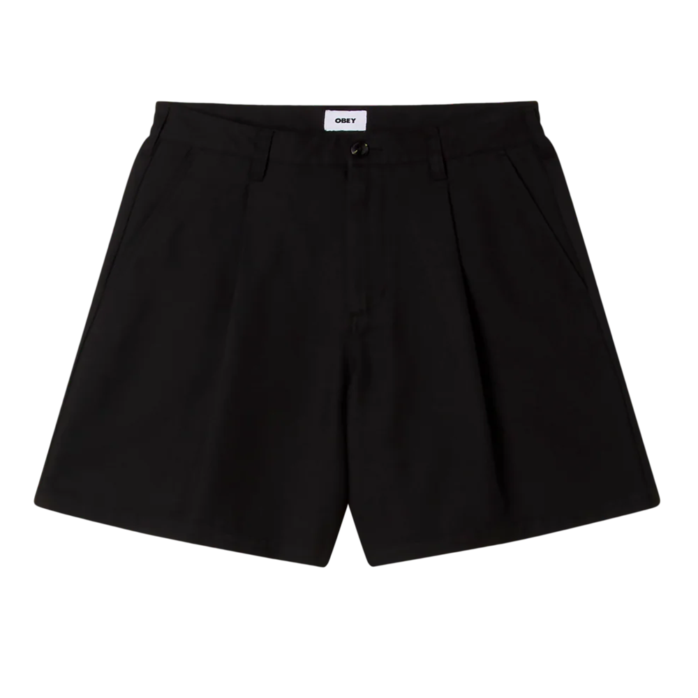 PANTALÓN CORTO OBEY DEAN PLEATED SHORT BLACK | Mechanic