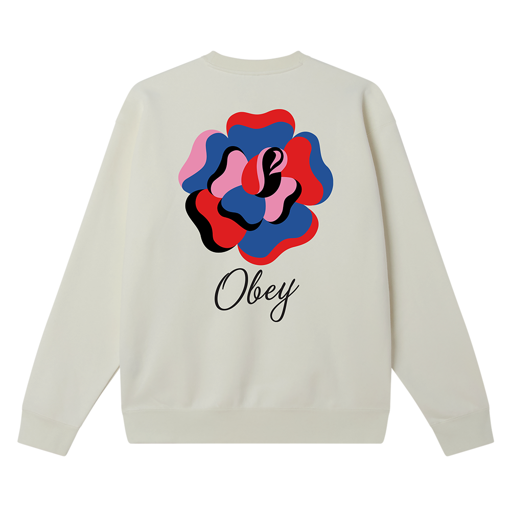 SUDADERA OBEY PAPER ROSE OFF WHITE | Mechanic