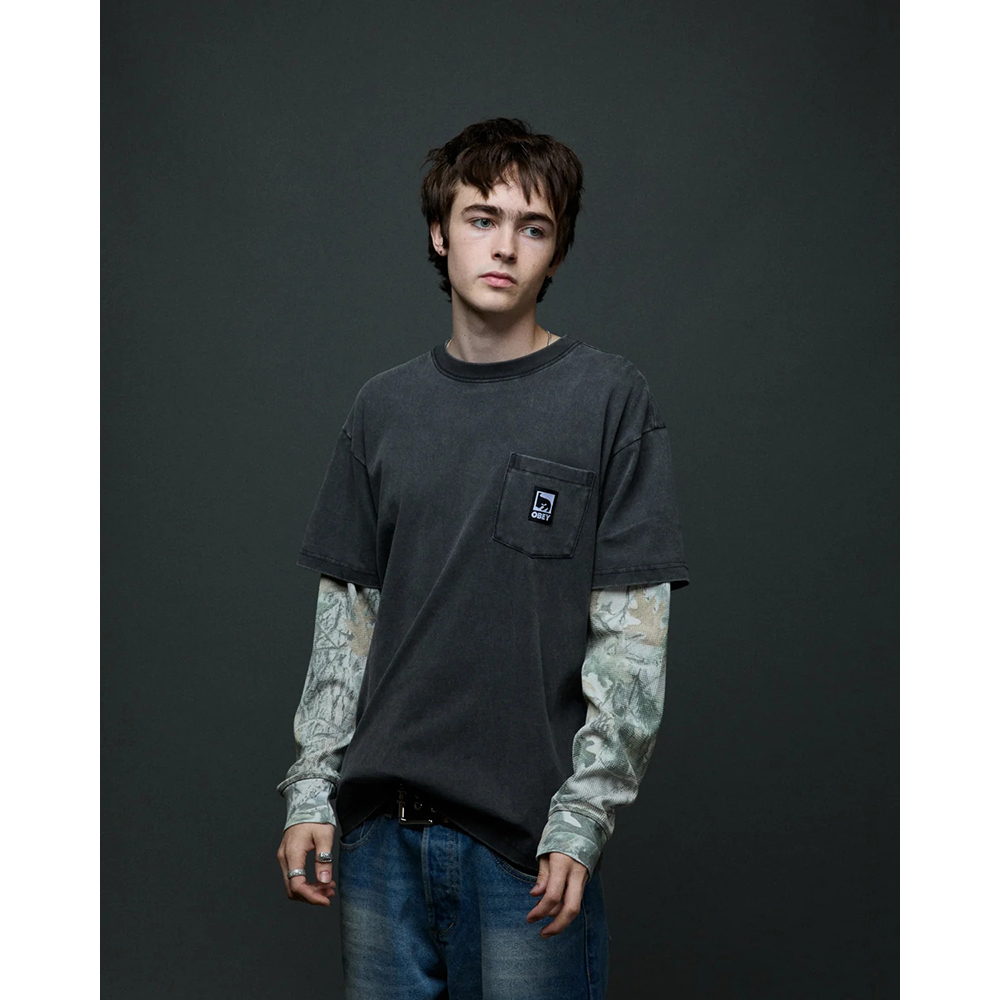 CAMISETA LS OBEY POST 2FER DUSTY BLACK LIMO MULTI | Mechanic