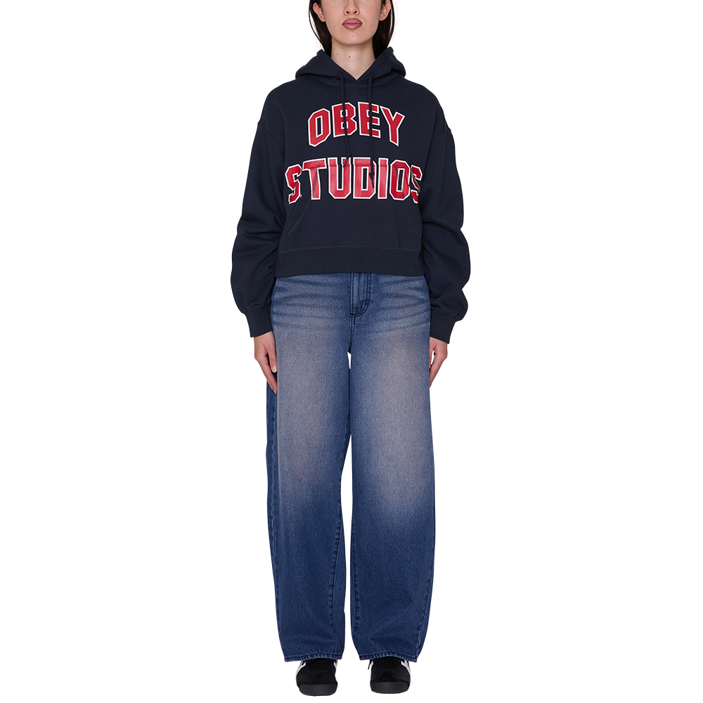 SUDADERA OBEY STUDIOS COLLEGIATE HOOD DARK NAVY | Mechanic