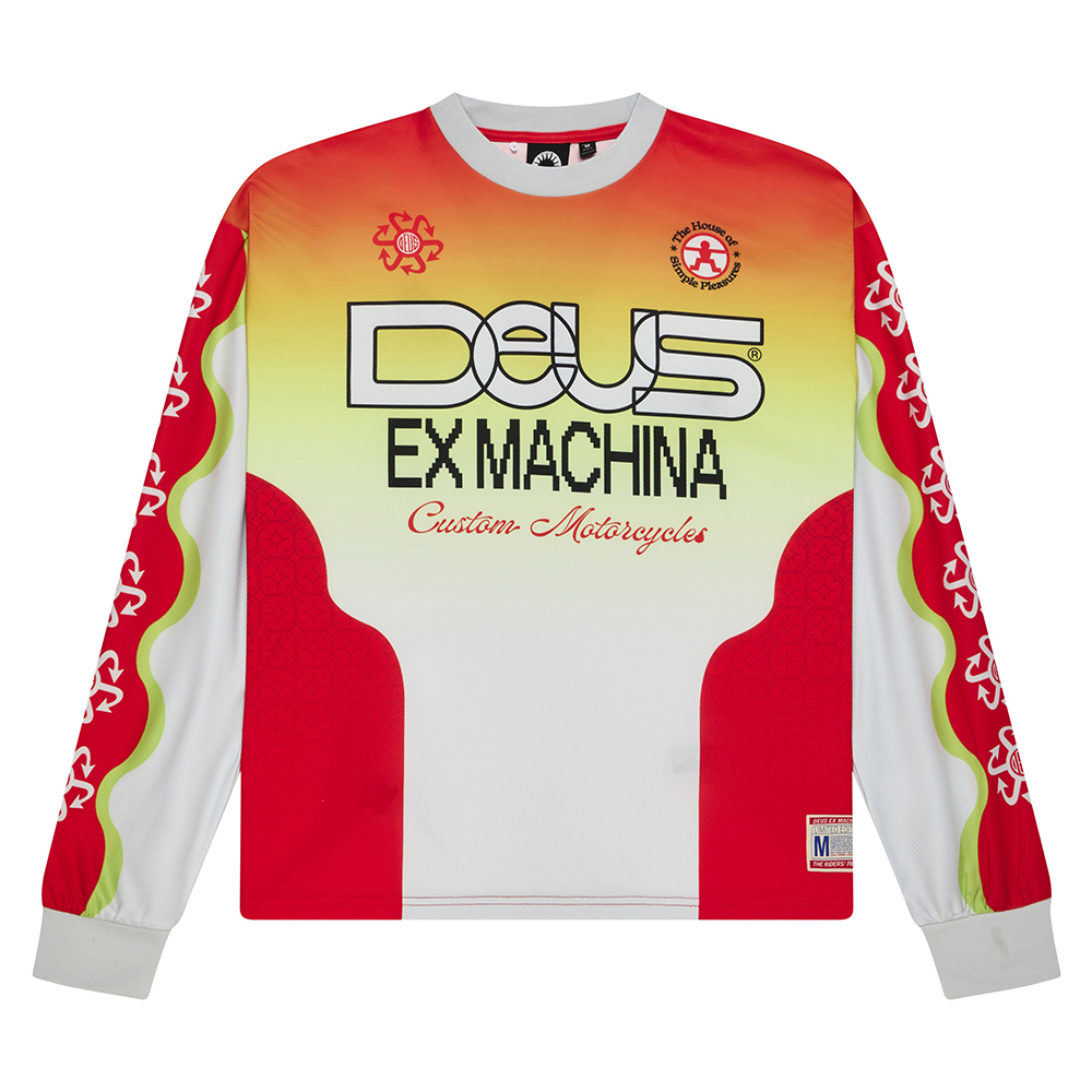 CAMISETA DEUS EX-MACHINE MANHOLE MOTO JERSEY WHITE | Mechanic