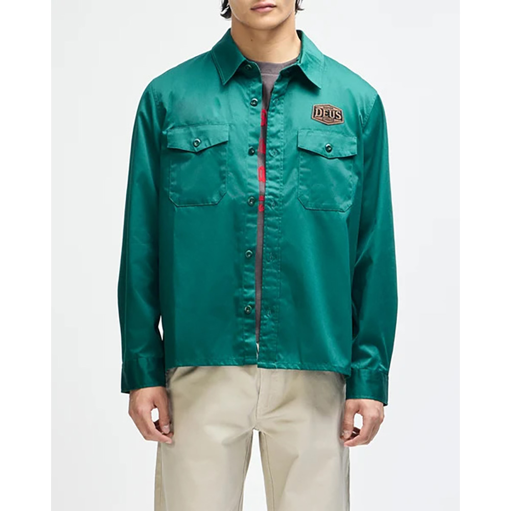 CAMISA DEUS EX-MACHINA SERVICE LS RACING GREEN | Ropa Streetwear Online